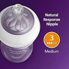 Philips Avent Natural Response 3.0 bottle with medium nipple, newborn plus