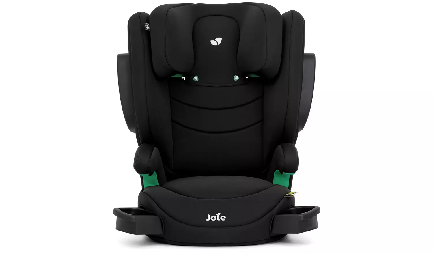 Joie i-Trillo i-Size R129 black belted booster car seat with green buckles