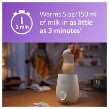 Philips Avent SCF355/00 Quick Bottle Warmer with white base and grey top