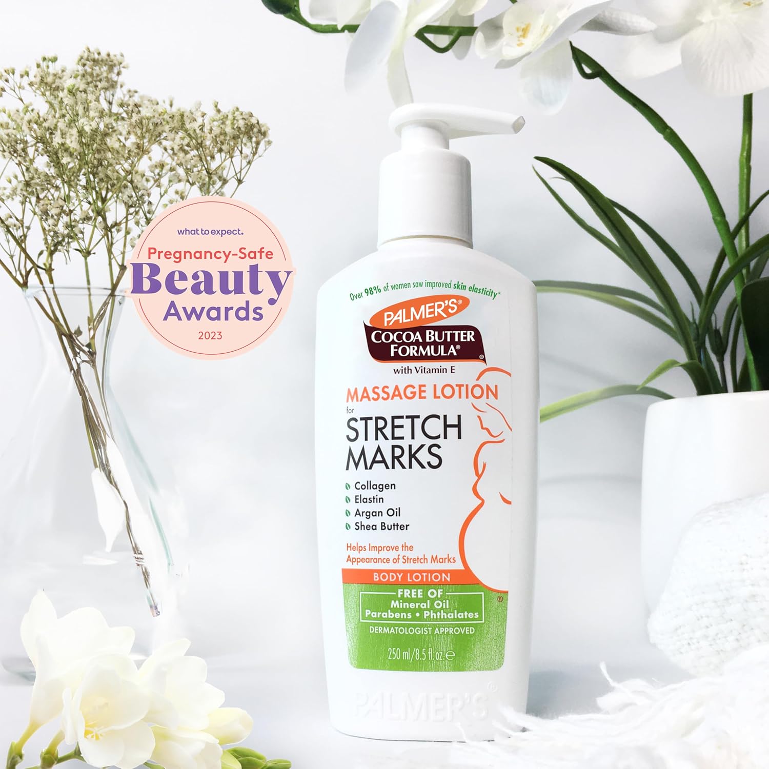 Palmer's Cocoa Butter Formula Massage Lotion for Stretch Marks 250ml bottle with pump dispenser
