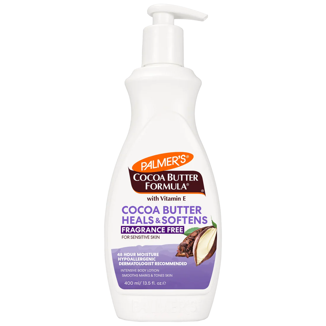 Palmer's Cocoa Butter Formula fragrance free daily body lotion 400ml pump bottle