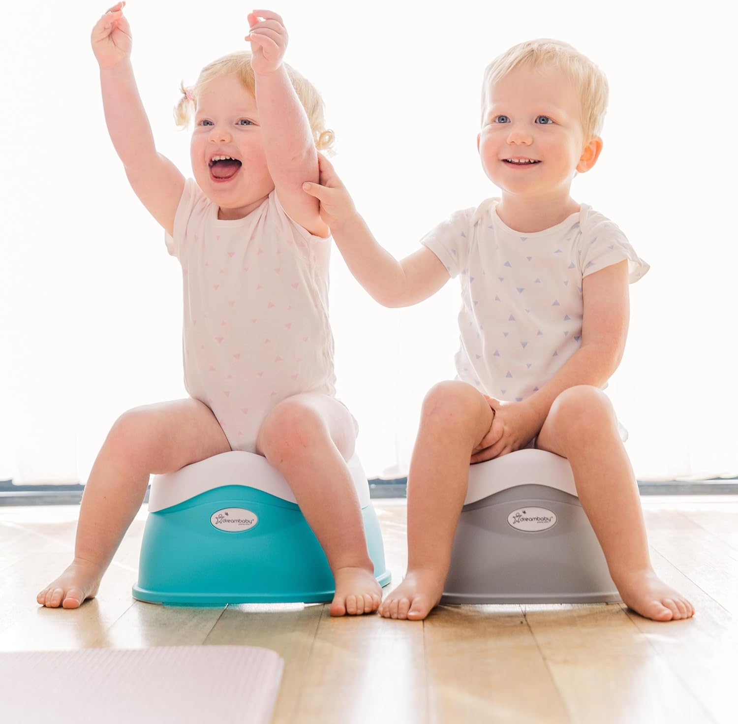 Dreambaby Sturdy Ezy Potty in grey and white colour for toddlers