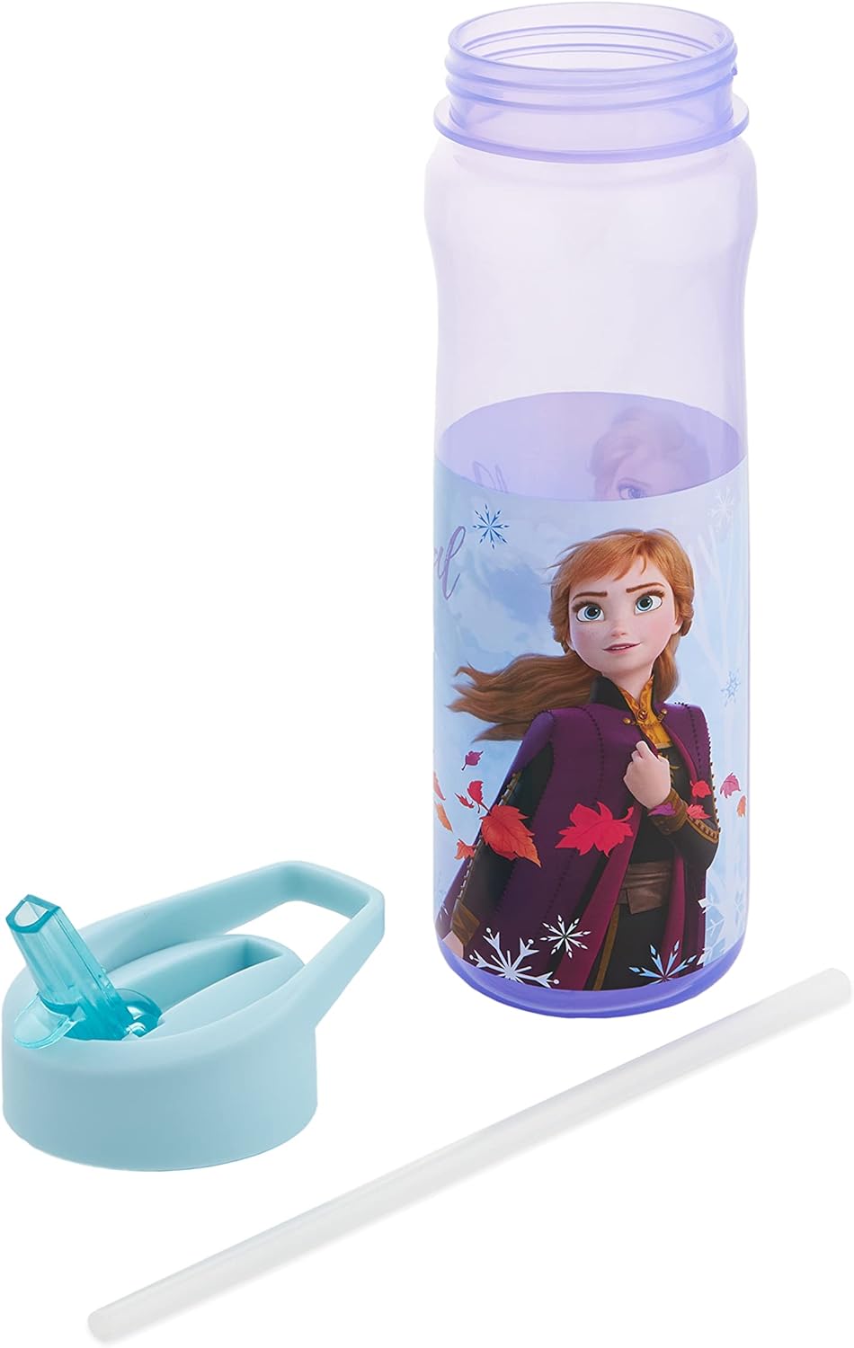 Disney Frozen II 600ml purple sports bottle with flip-top cap