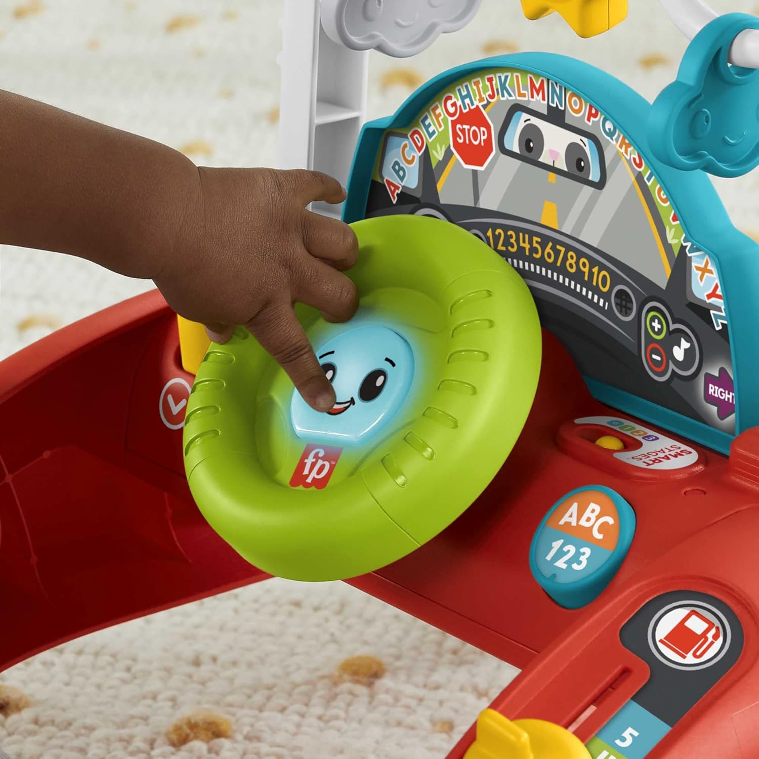 Fisher-Price 2-Sided Steady Speed Walker with interactive steering wheel and buttons