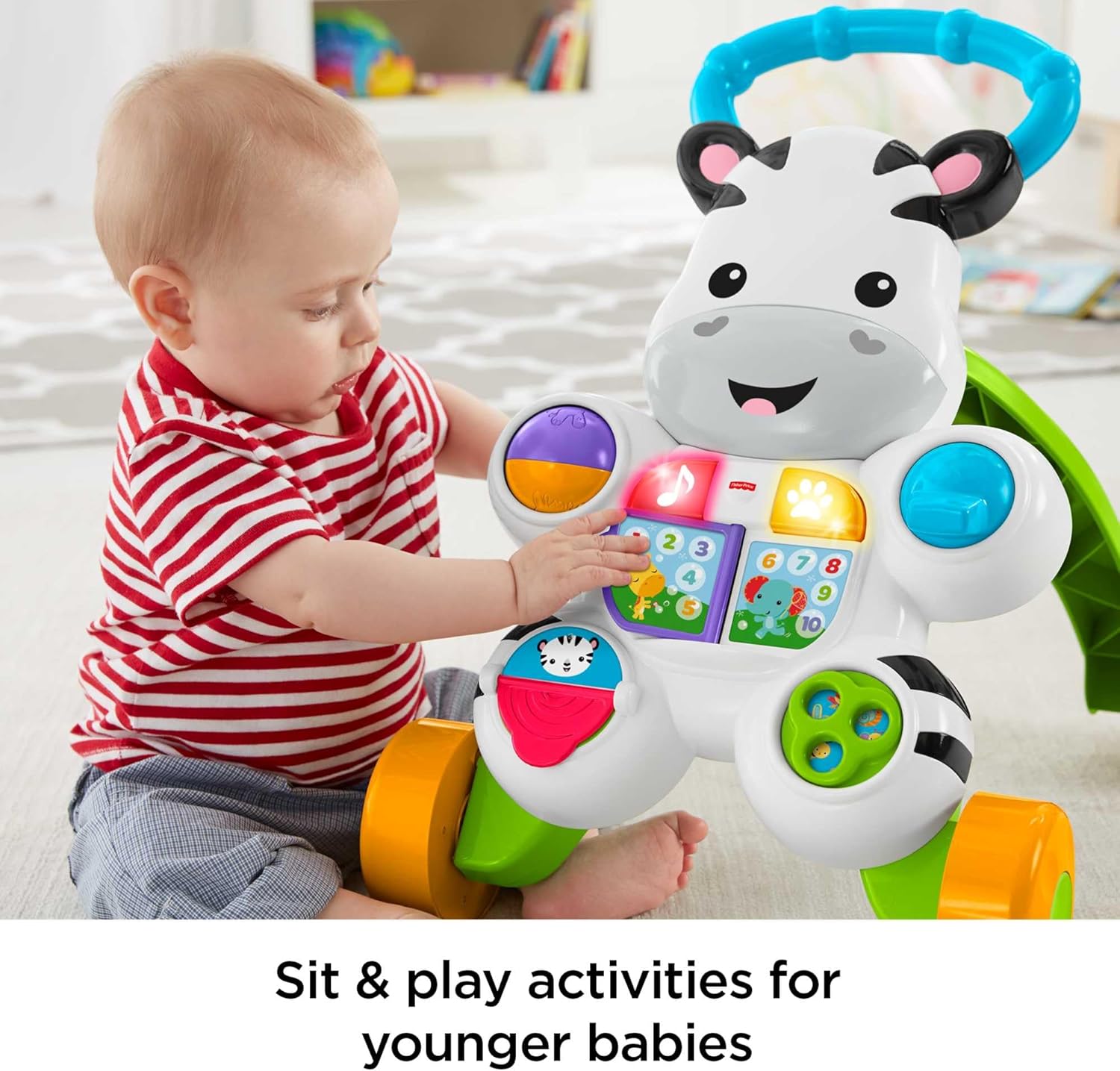 Fisher-Price Learn with Me Zebra Walker with interactive buttons and activities