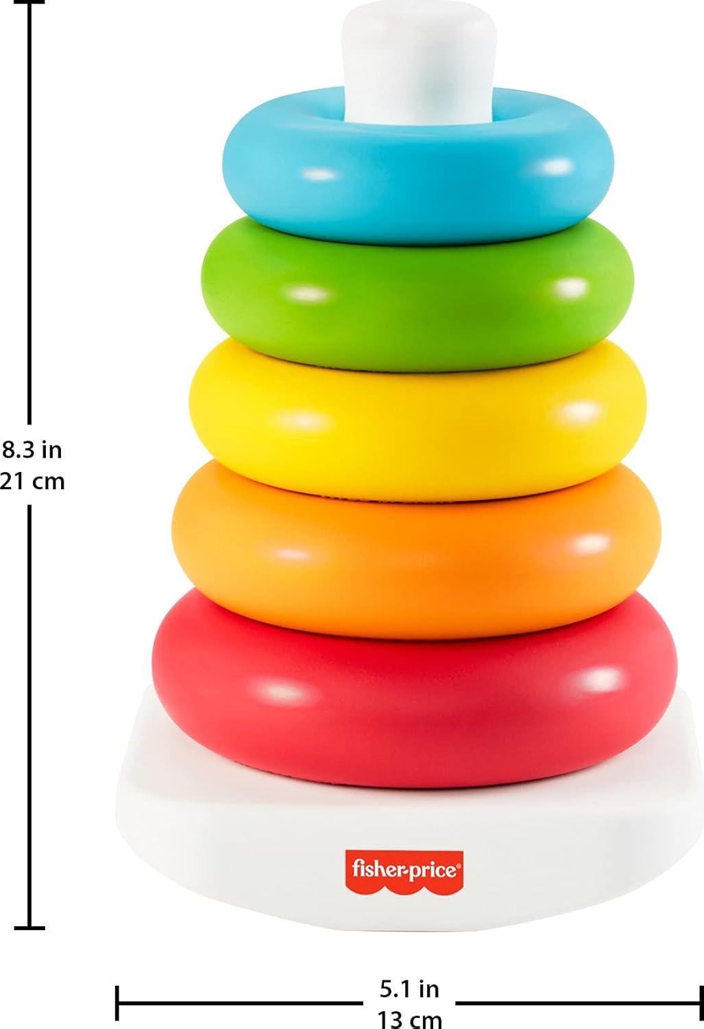 Fisher-Price Rock-a-Stack classic ring stacking toy with coloured rings