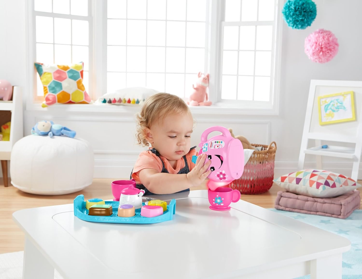 Fisher-Price Laugh & Learn Sweet Manners Tea Set pink interactive toy