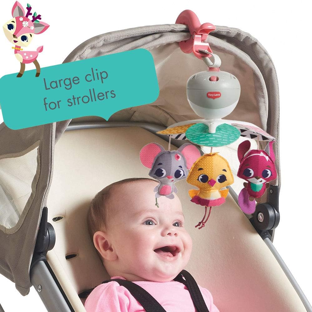 Tiny Love Tiny Princess Tales Take Along Mobile, 3-in-1 musical toy with stroller clip