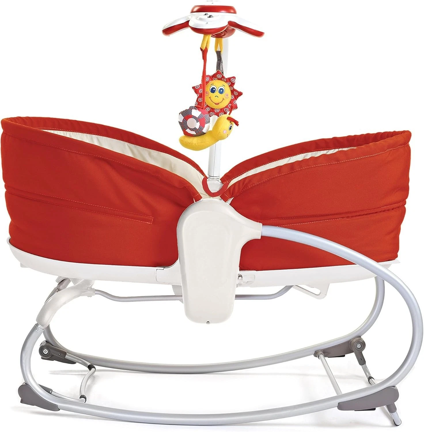 Tiny Love 3-in-1 Rocker Napper red baby bouncer seat with toy mobile