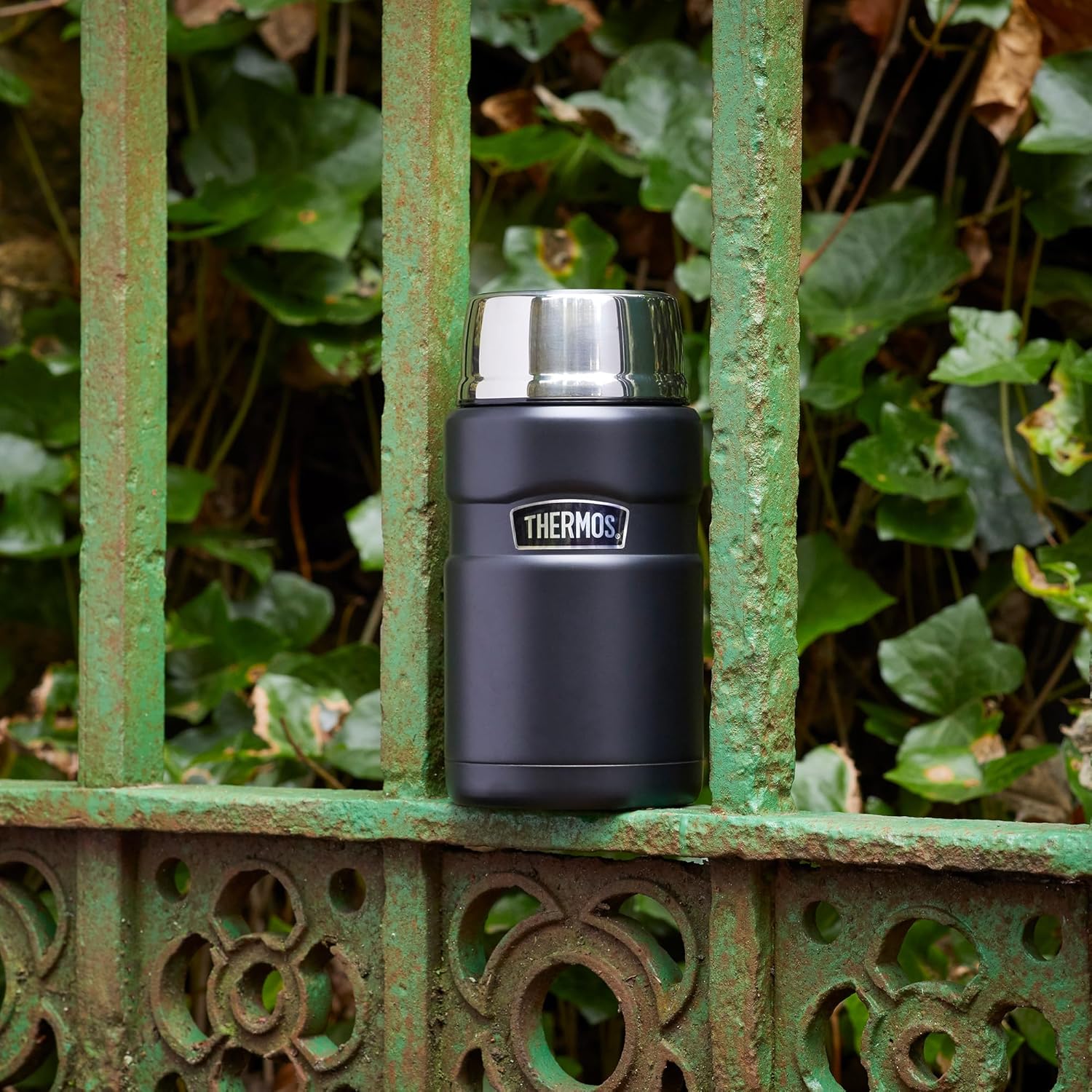Thermos Stainless King Food Flask 710ml gunmetal grey with metallic lid