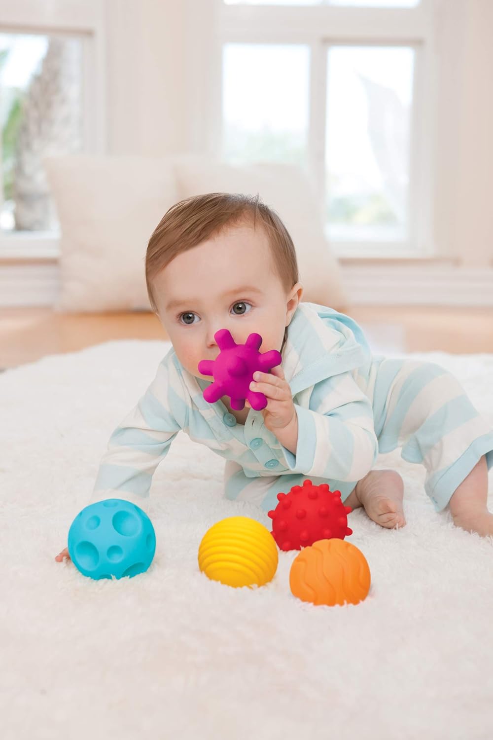 Infantino Textured Multi Ball Set six pack coloured sensory balls