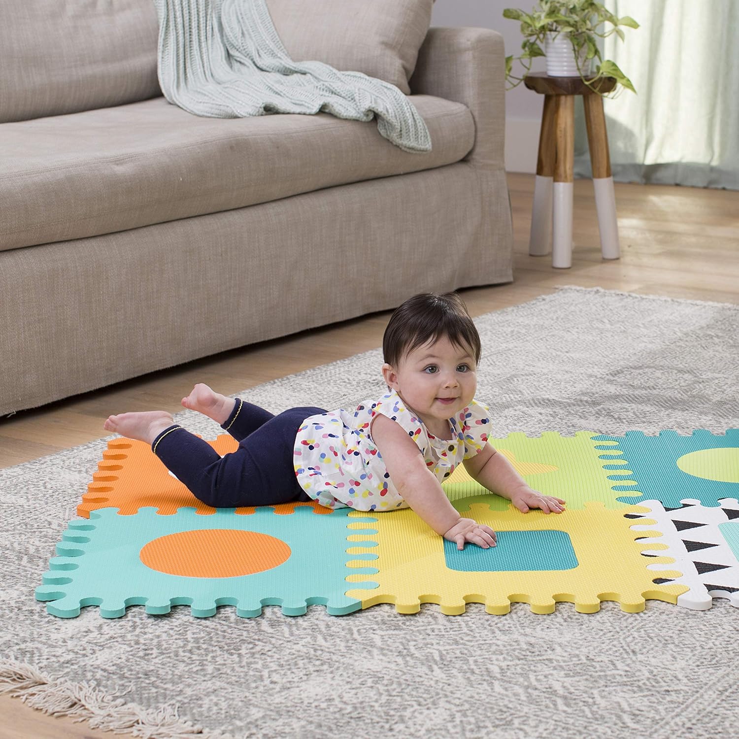 Infantino Soft Foam Puzzle Mat multicoloured interlocking tiles for babies