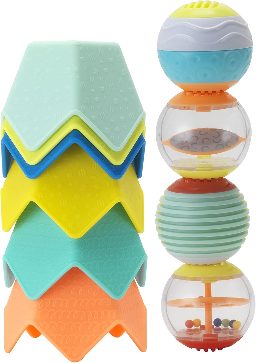 Infantino sensory stacking cups and activity ball set in multi colours