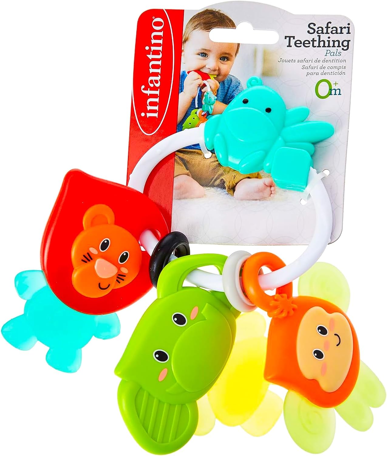 Infantino Safari Teething Pals multicoloured animal shaped teething toy set for infants