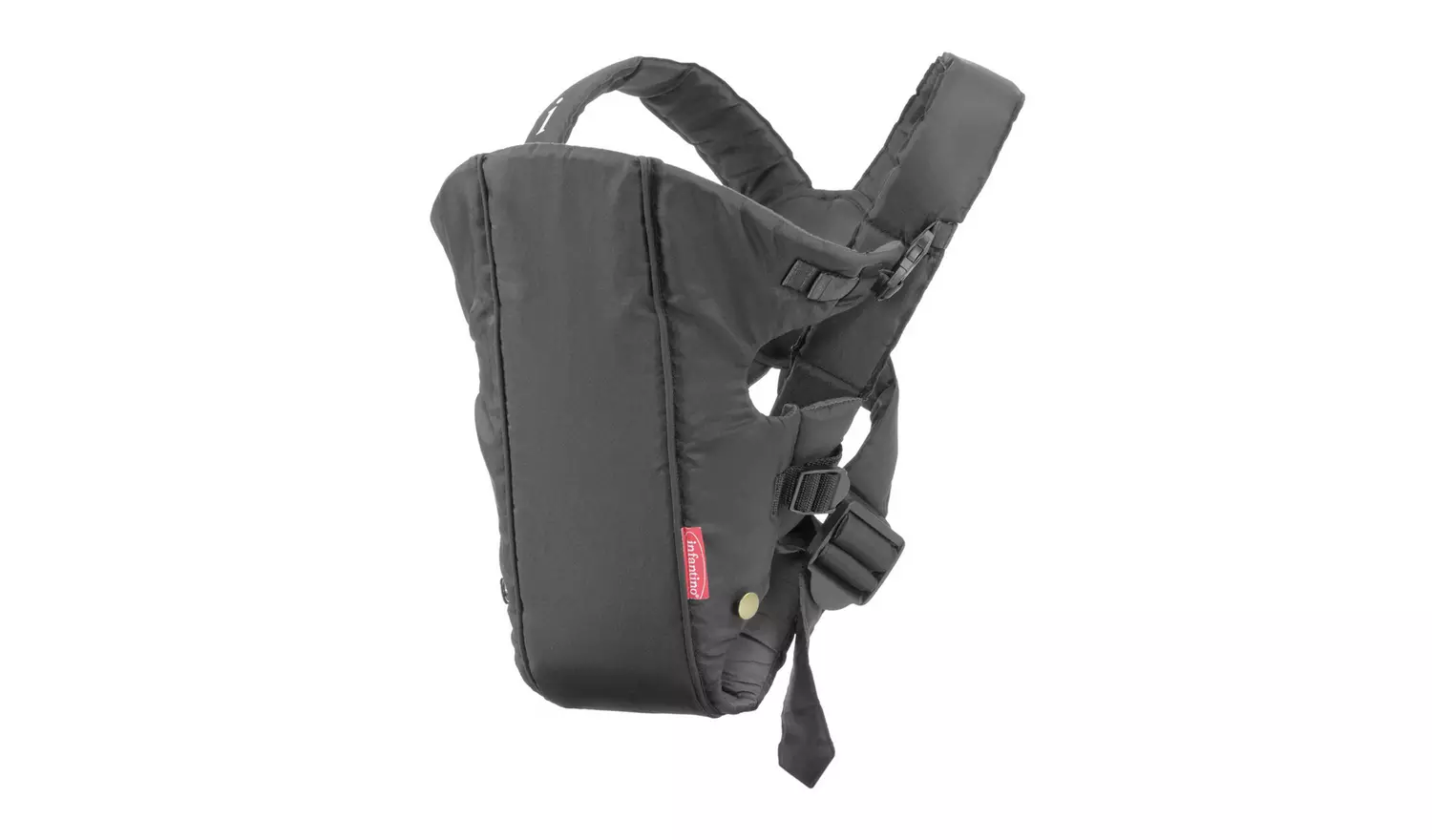 Infantino Swift Classic black baby carrier with padded straps and buckles