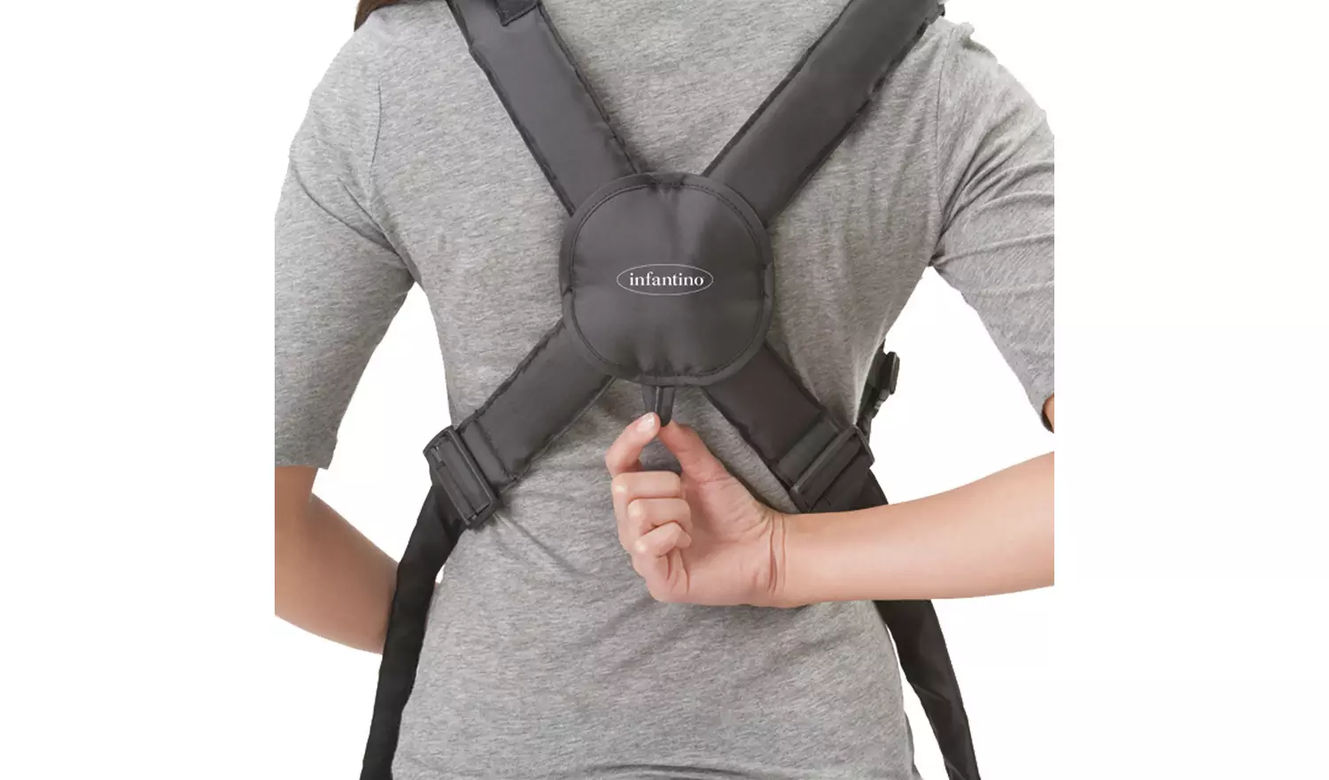 Infantino Swift Classic grey and black baby carrier with padded straps