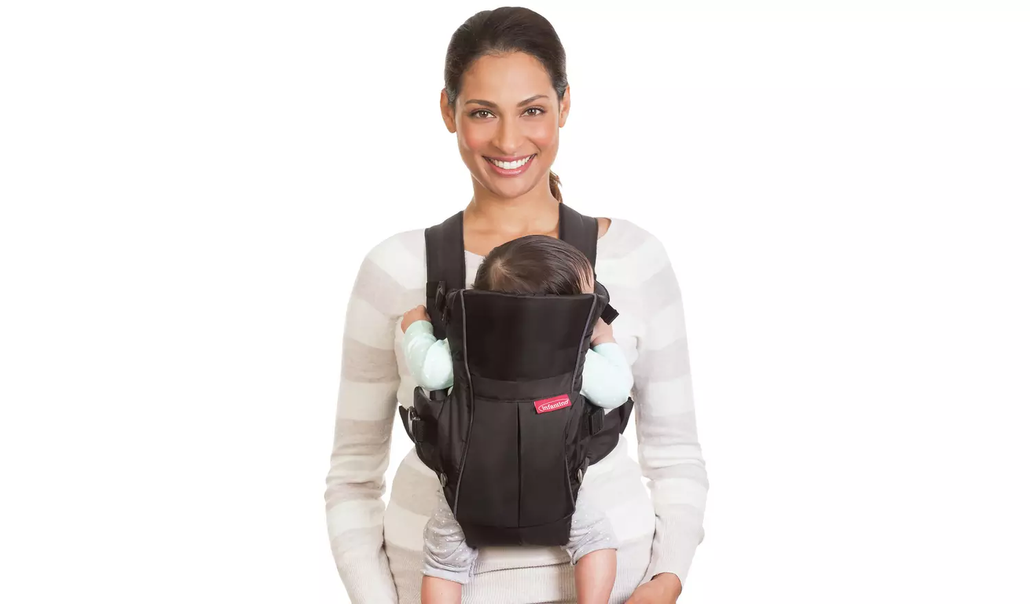 Infantino Swift Classic black baby carrier with shoulder straps and padding