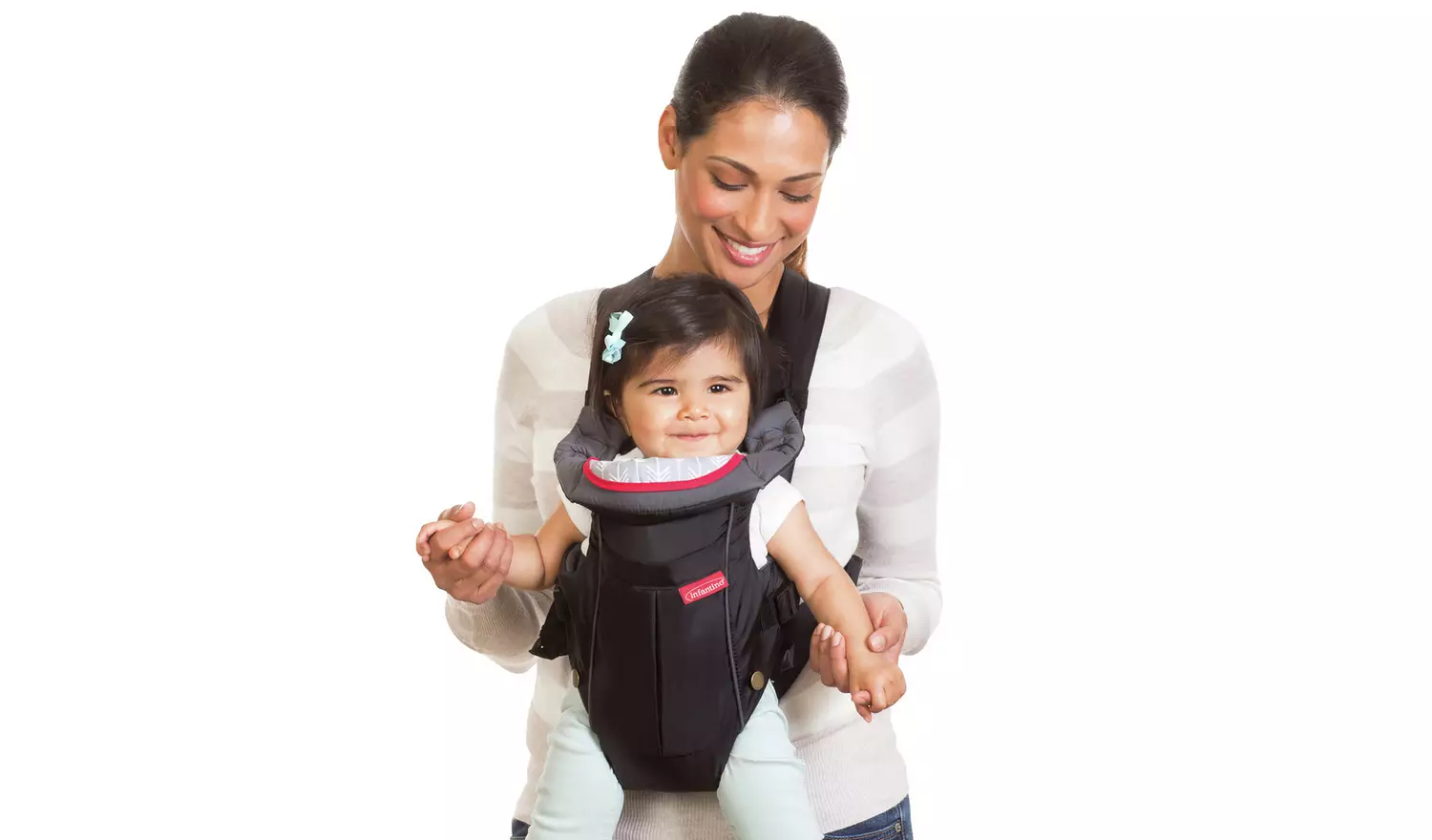 Infantino Swift Classic black baby carrier with red trim detail