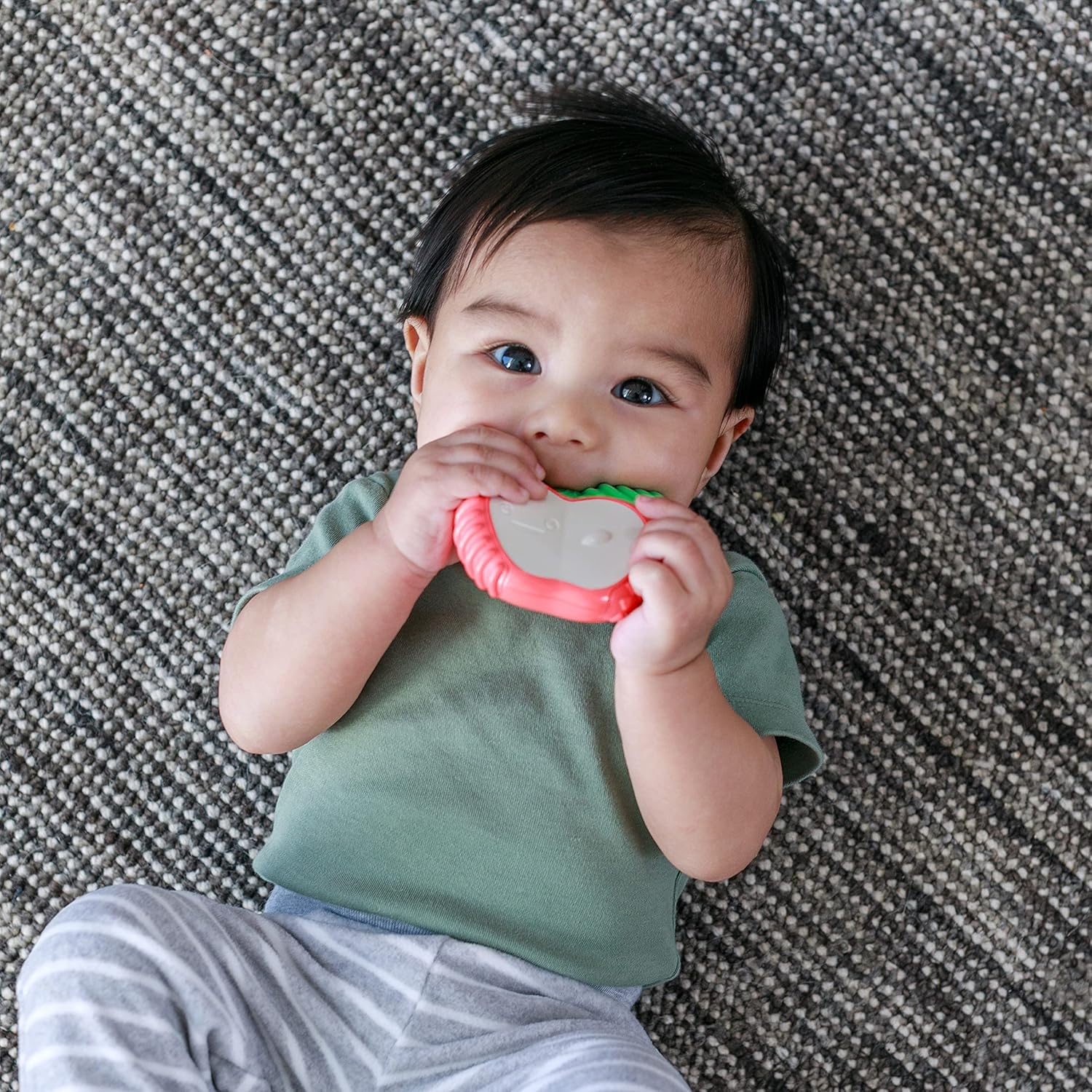 Infantino Lil' Nibblers vibrating teether in red and white apple shape