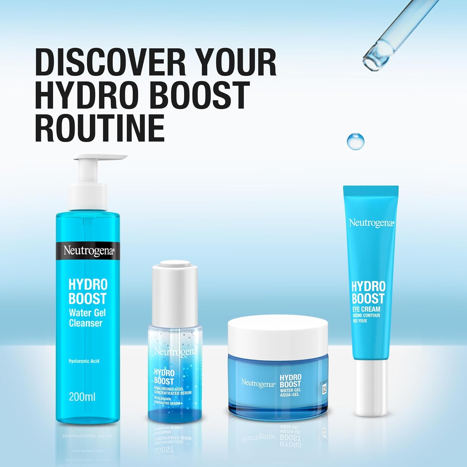 Neutrogena Hydro Boost Water Gel Cleanser 200ml turquoise pump bottle
