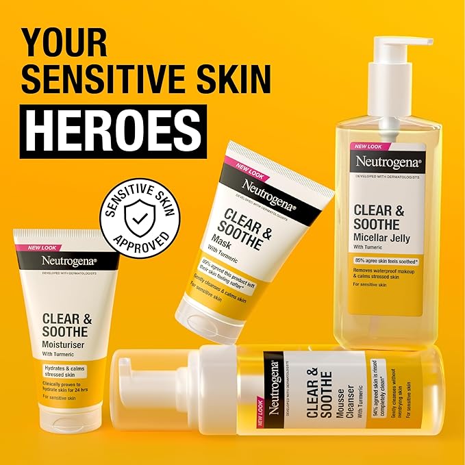 Neutrogena Clear & Soothe Mousse Cleanser 150ml with pump dispenser