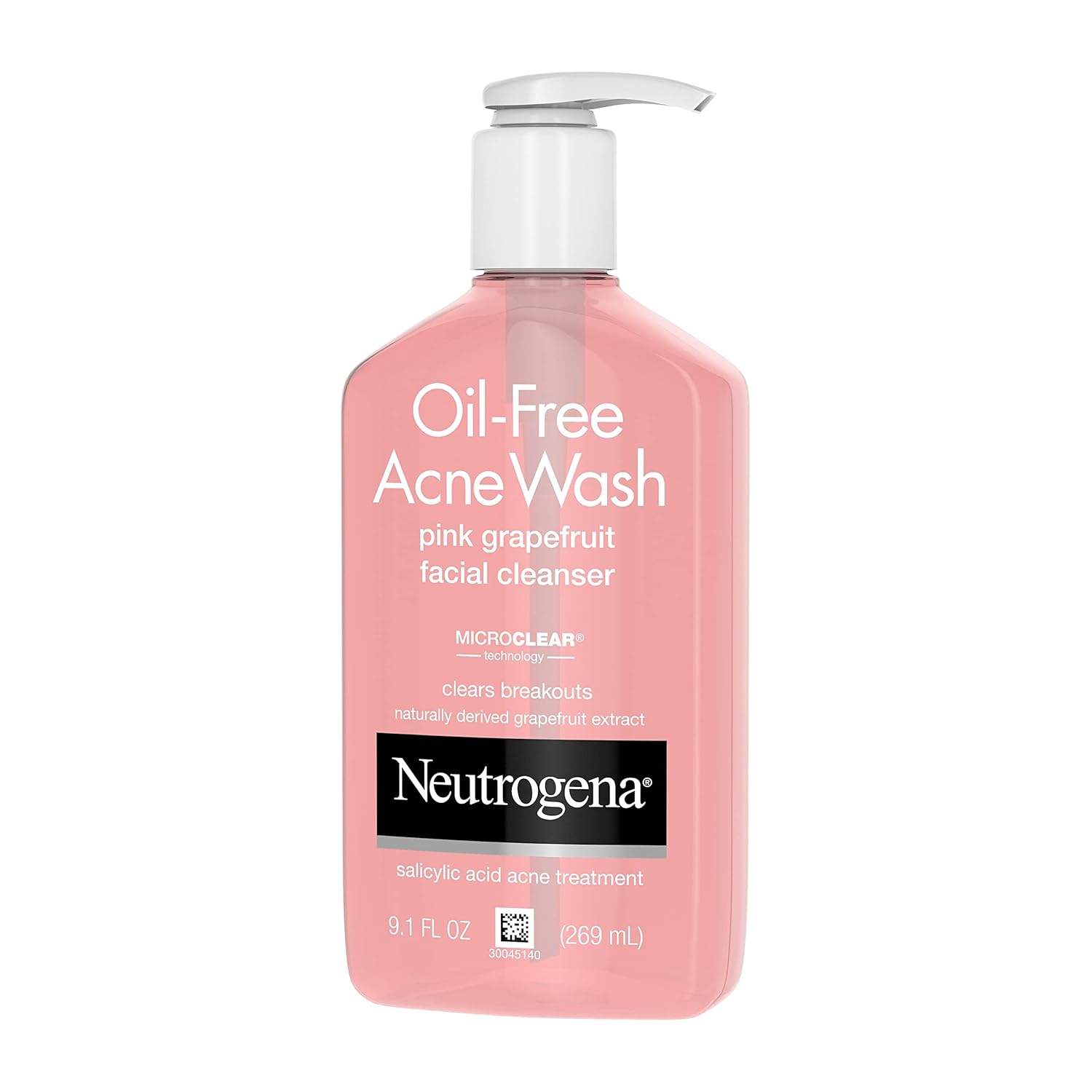 Neutrogena Oil-Free Acne Wash pink grapefruit facial cleanser 264ml pump bottle