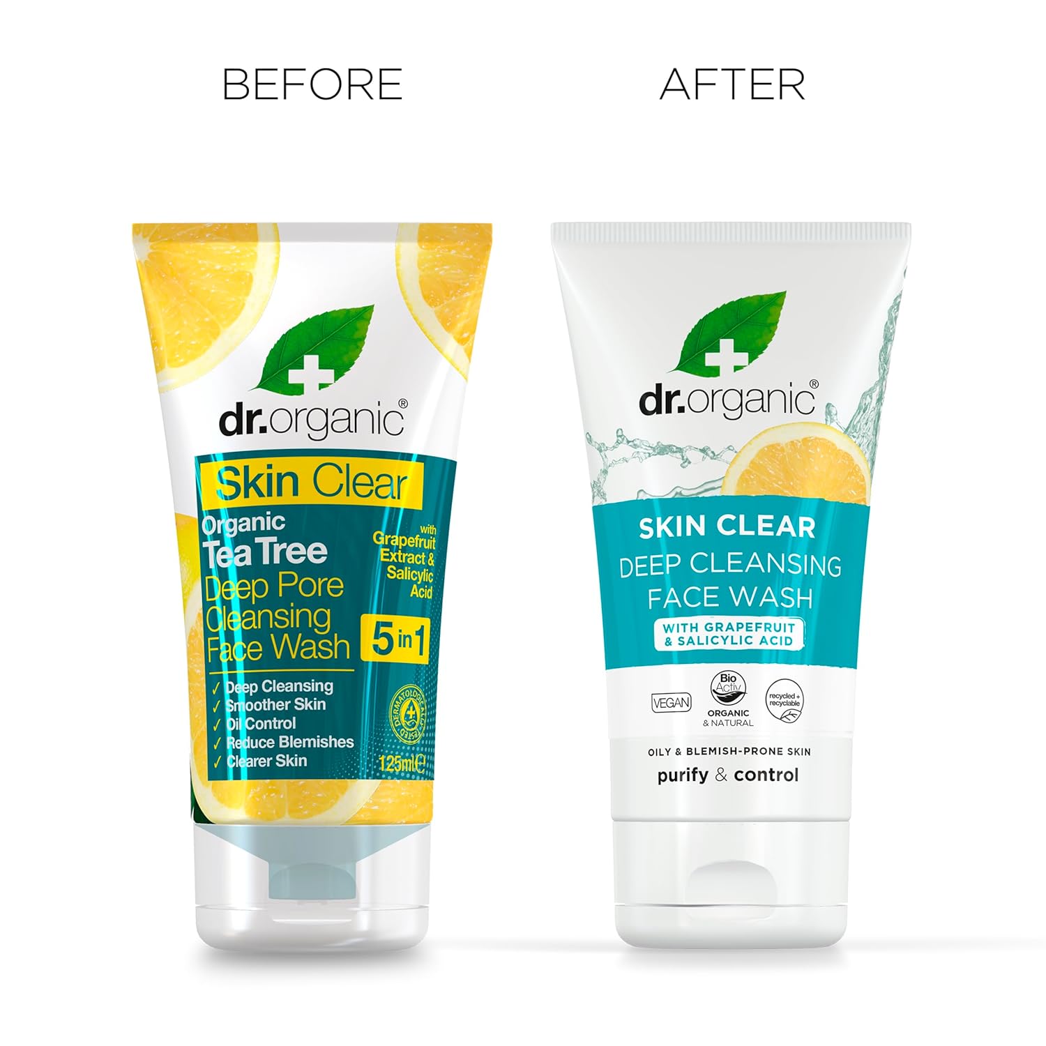 Dr Organic Skin Clear Tea Tree Deep Pore Cleansing Face Wash 125ml tube