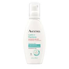 Aveeno Calm + Restore Redness Relief Foaming Cleanser 180ml pump bottle