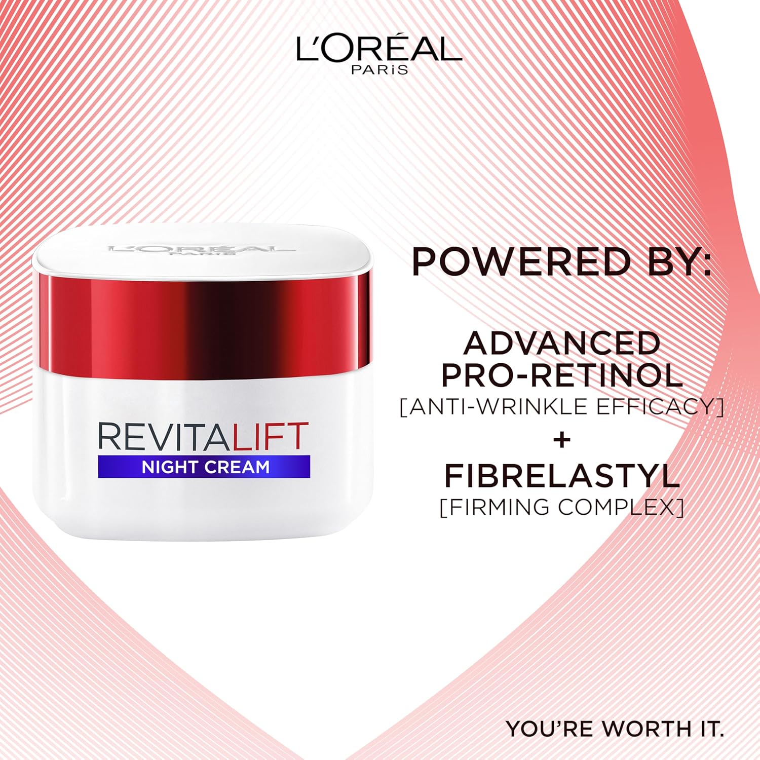L'Oreal Paris Revitalift Night Cream anti-wrinkle firming moisturiser 50ml jar