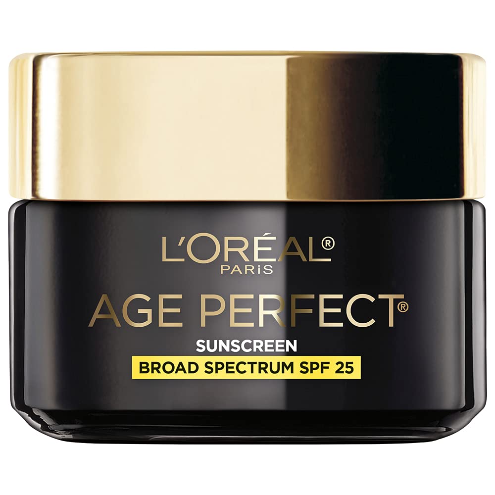 LOréal Paris Age Perfect day moisturizer SPF 25 sunscreen with gold lid jar