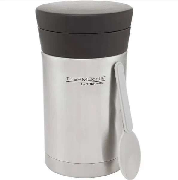 Thermos Stainless King 710ml food flask, matt black with spoon