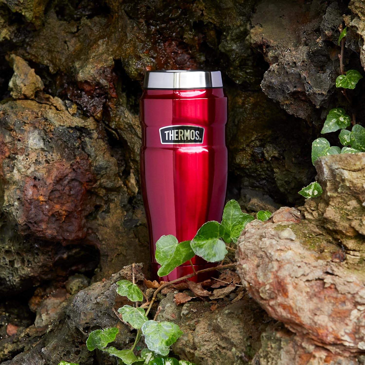 Thermos Stainless King travel tumbler 470ml red with stainless steel lid