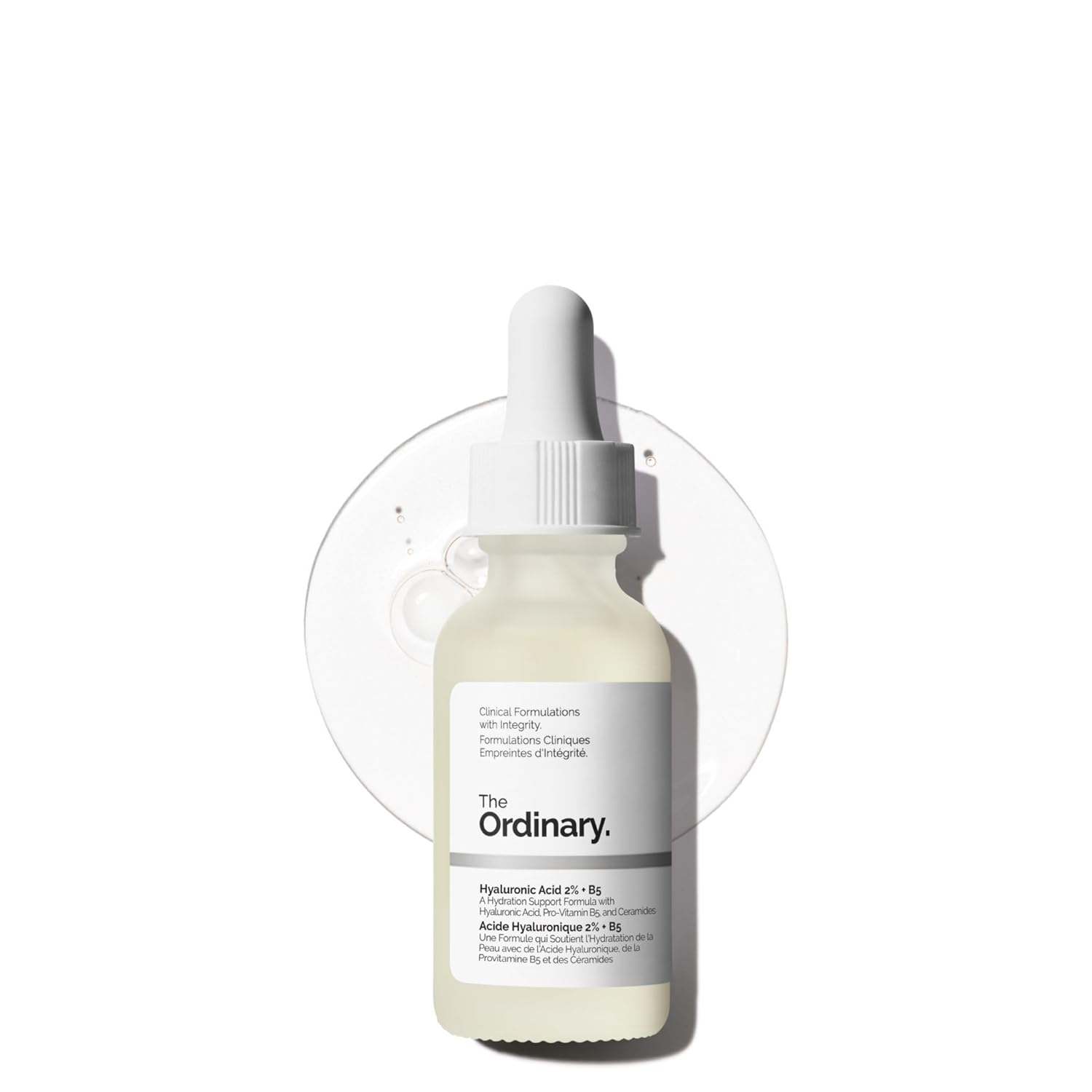 The Ordinary Hyaluronic Acid 2% + B5 30ml hydration serum bottle with dropper