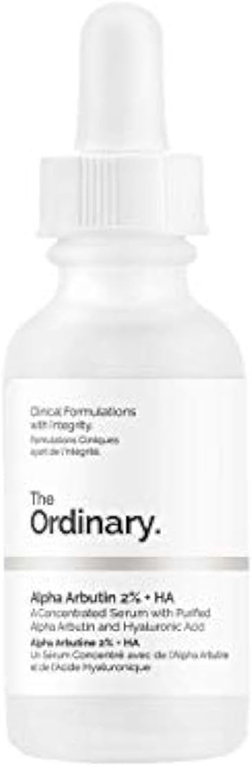 The Ordinary Alpha Arbutin 2% plus HA concentrated serum dropper bottle