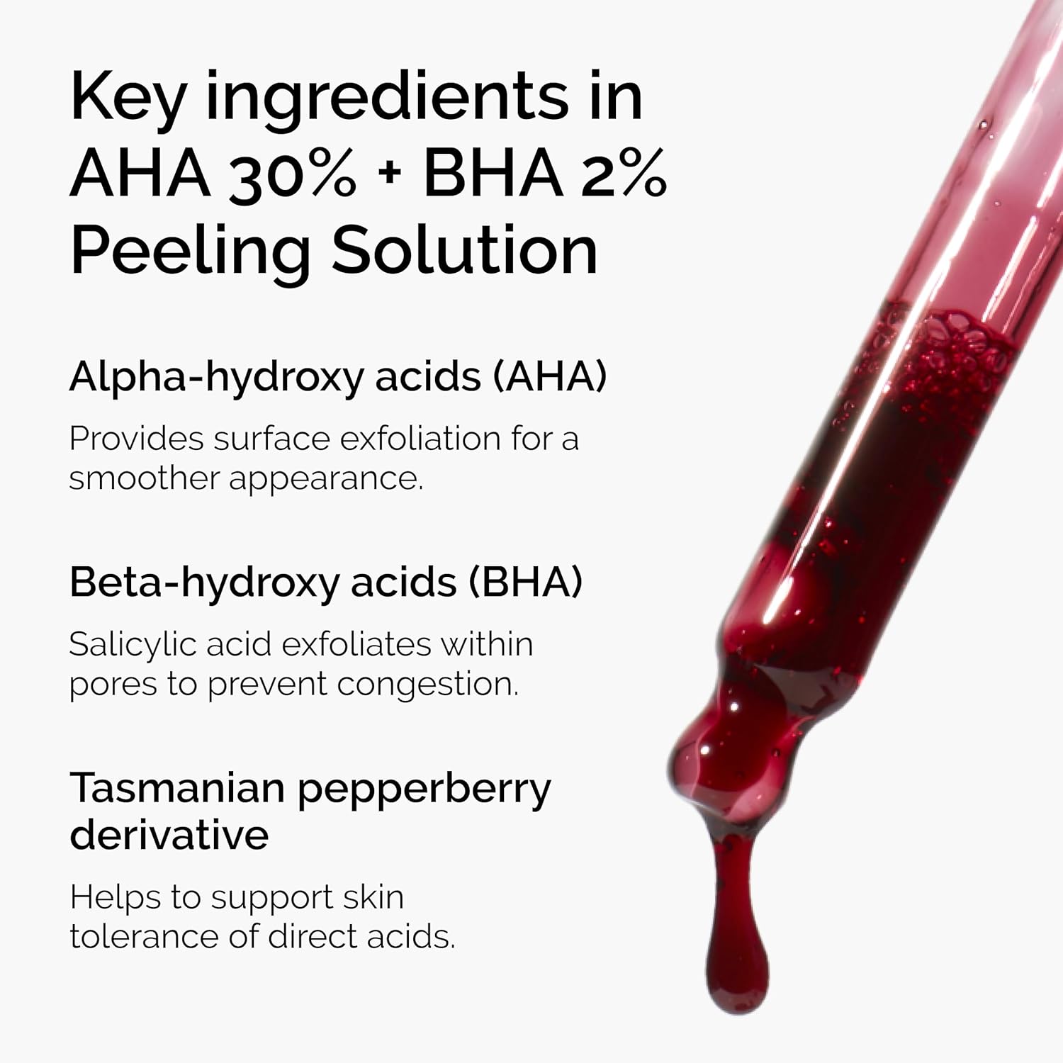 The Ordinary AHA 30% + BHA 2% Peeling Solution 30ml red liquid exfoliant