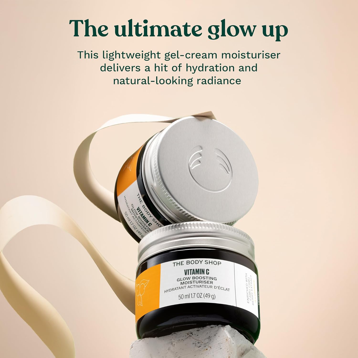 The Body Shop Vitamin C Glow Boosting Moisturizer 50ml jar with white lid