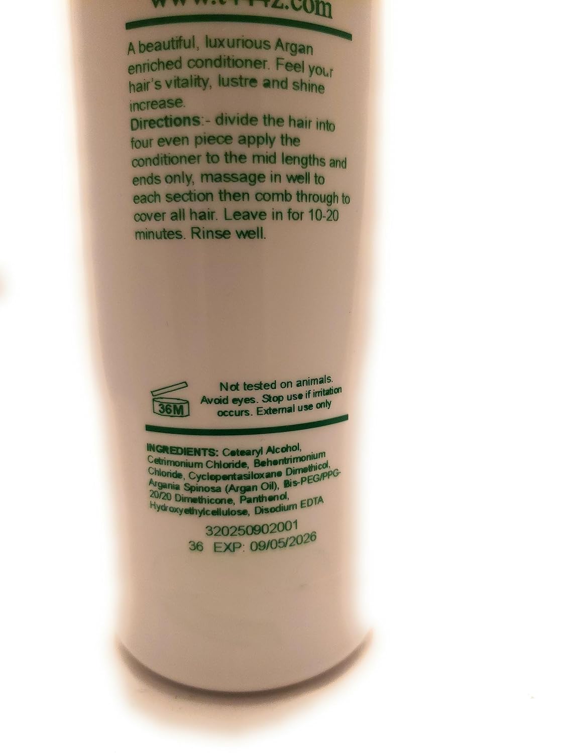 T444Z Argan Oil Therapy Conditioner 200ml bottle cream coloured hair care product