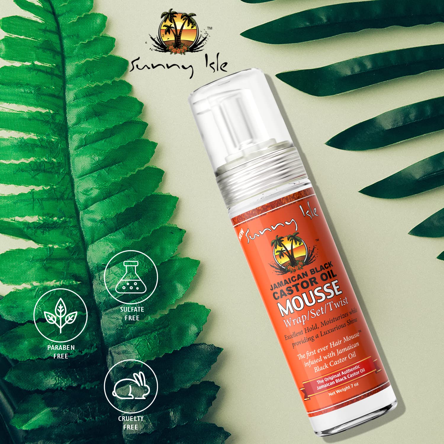 Sunny Isle Jamaican Black Castor Oil Mousse Wrap Set Twist 7 oz bottle