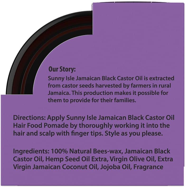 Sunny Isle Lavender Jamaican Black Castor Oil Hair Food Pomade 118ml jar