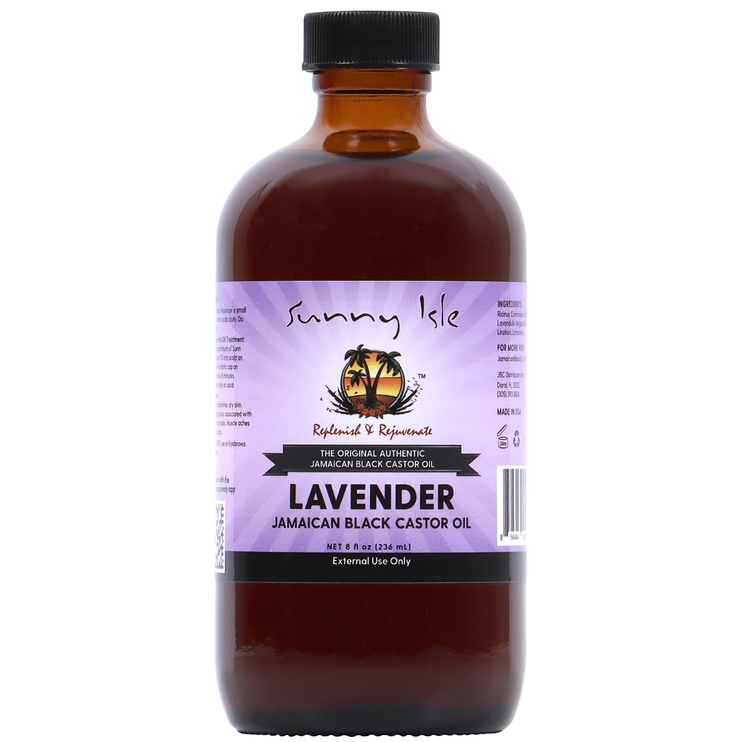 Sunny Isle Lavender Jamaican Black Castor Oil 8 fl oz bottle