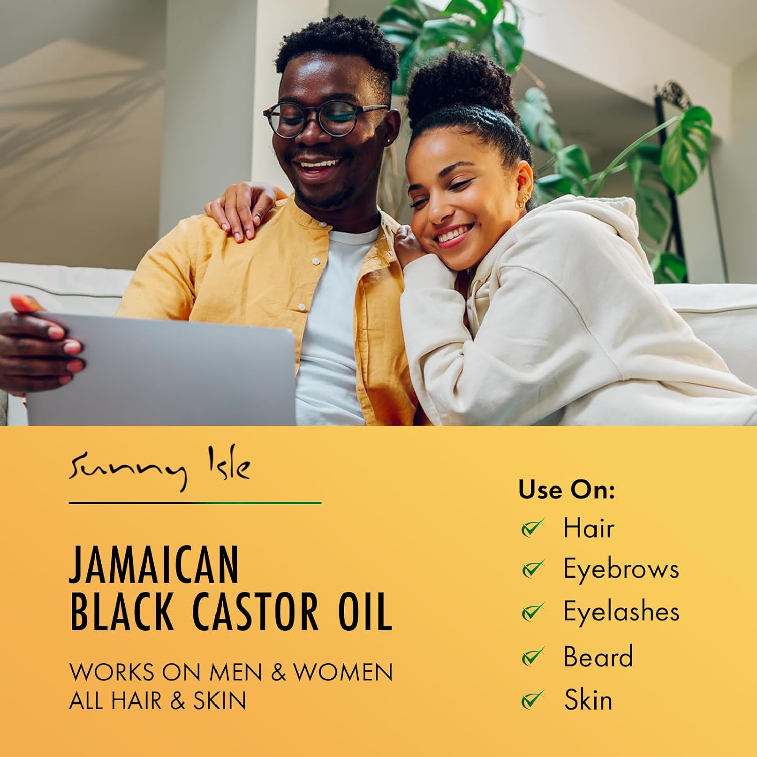 Sunny Isle Original Jamaican Black Castor Oil 118ml bottle with yellow label