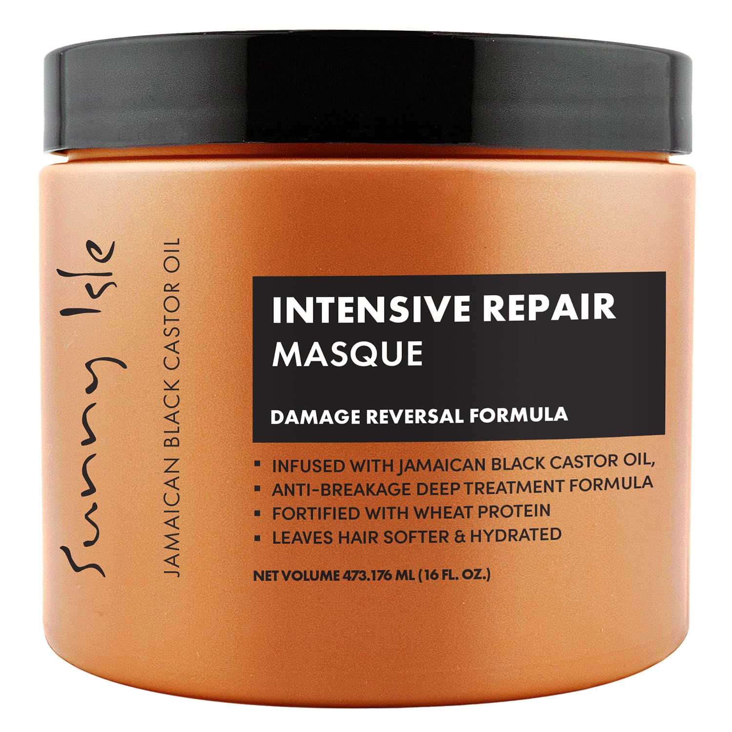 Sunny Isle Jamaican Black Castor Oil Intensive Repair Masque 473ml hair treatment jar