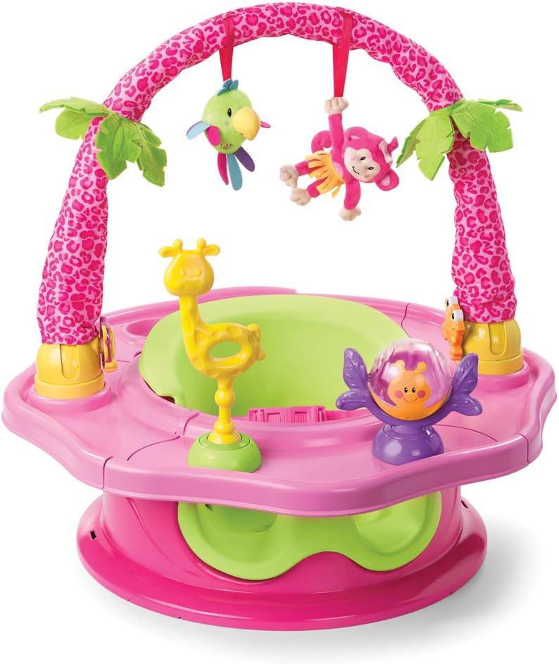 Summer Infant 3-Stage Super Seat pink baby activity centre with toys