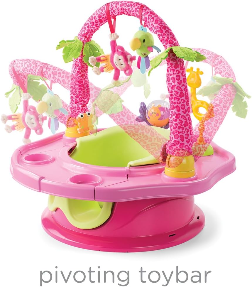 Summer Infant 3-Stage Super Seat pink spinning activity centre with toys