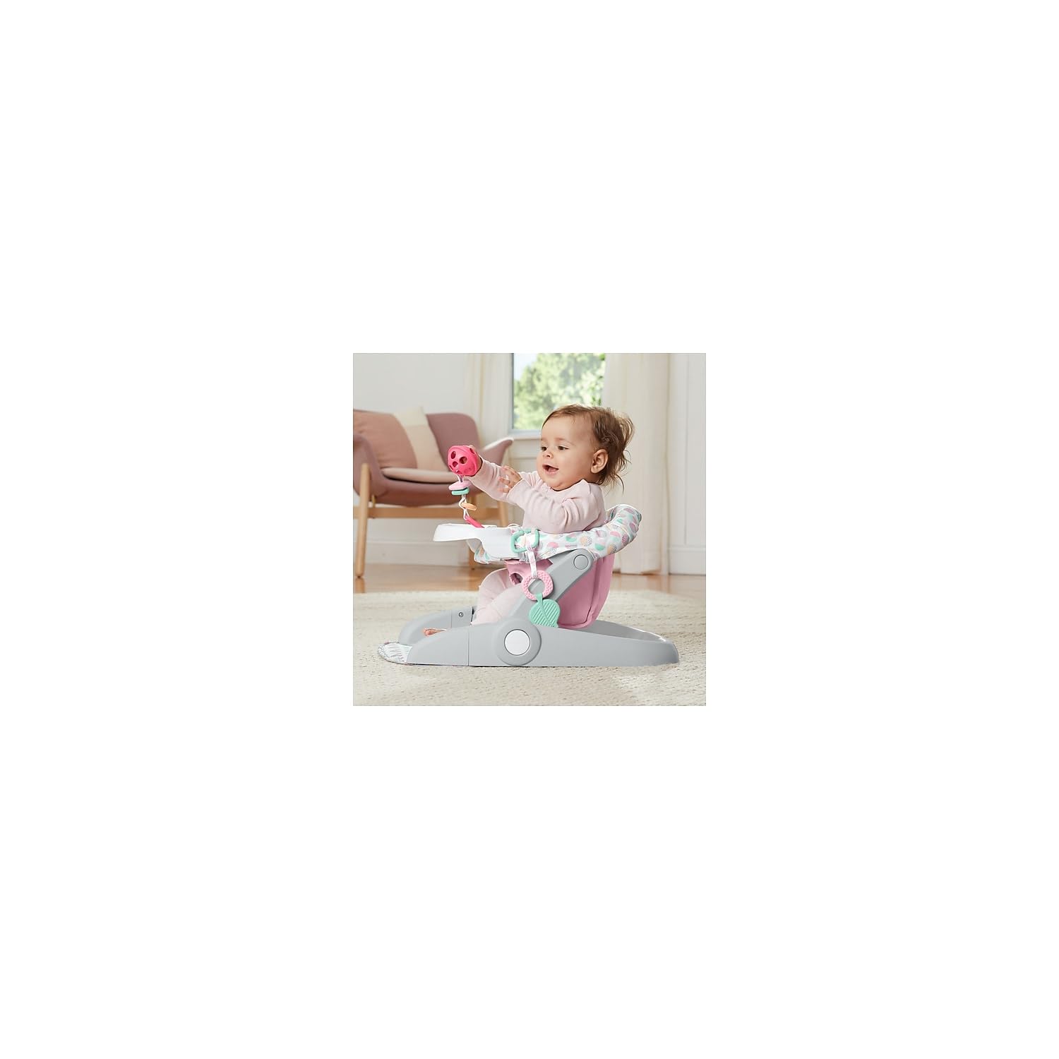 Summer Infant Learn-to-Sit Stage 3 Position Floor Seat, pink and grey