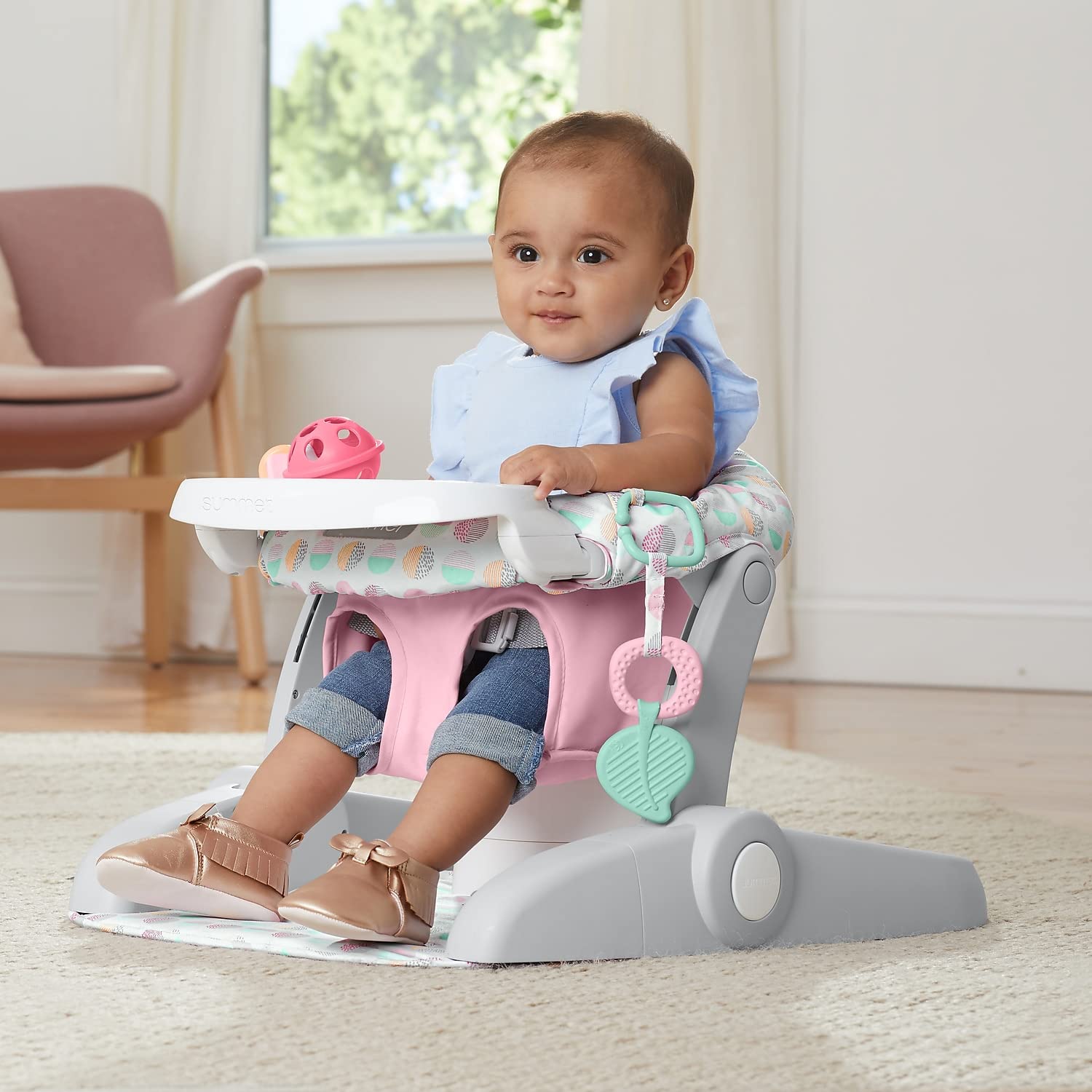 Summer Infant Learn-to-Sit Stage 3 floor seat with tray and attached toys