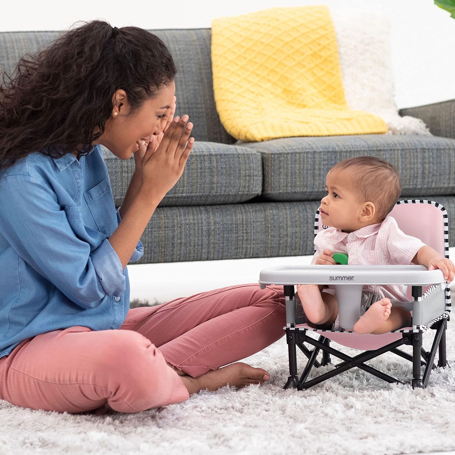 Summer Pop 'n Sit SE booster seat in pink with feeding tray
