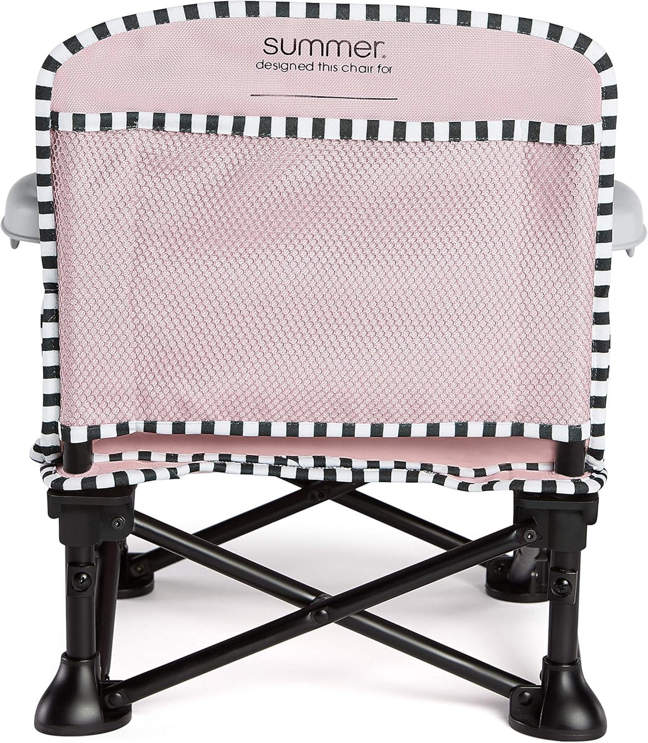 Summer Pop 'n Sit SE booster seat in pink with black and white frame