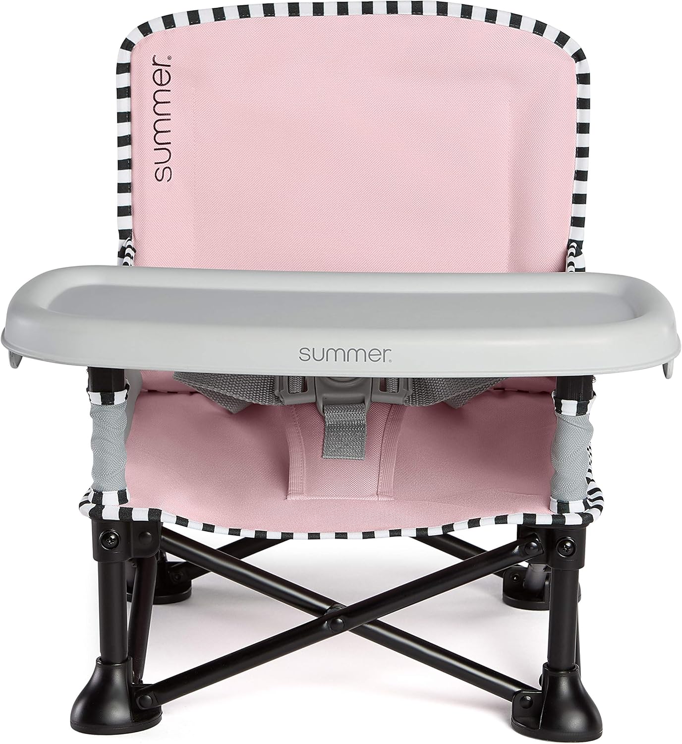 Summer Pop 'n Sit SE pink booster seat with white tray and black frame
