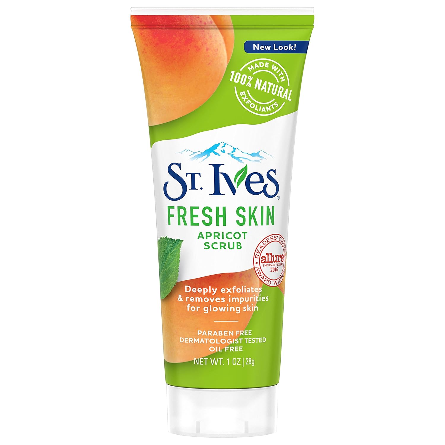 St. Ives Fresh Skin Apricot Scrub 28g tube with natural exfoliants